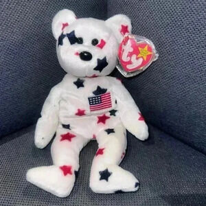Ty Beanie Baby “Glory” Plush Stuffed Animal Red,white,blue/P.E. Pellets, China,
